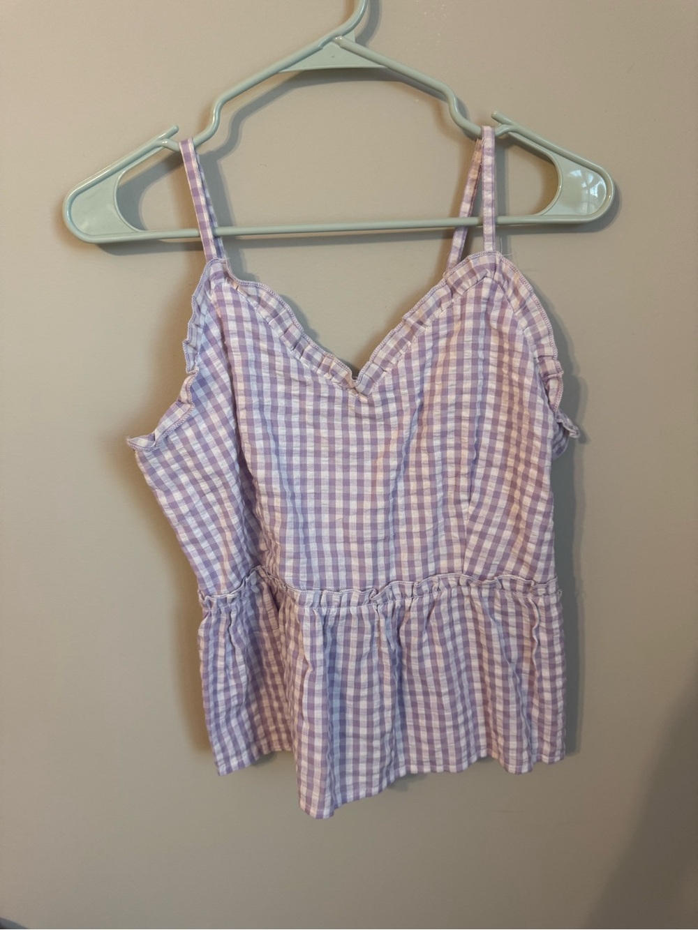 Sam & Sam Purple and White Ruffle Tank top